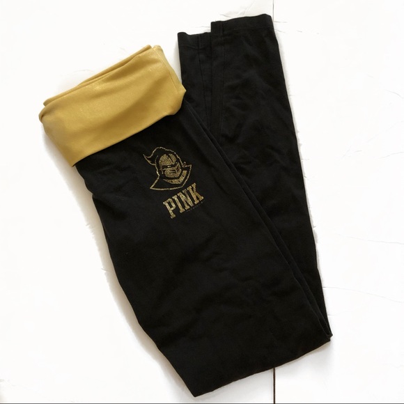 VS Pink UCF Knights Black and Gold Yoga Leggings - Picture 7 of 7